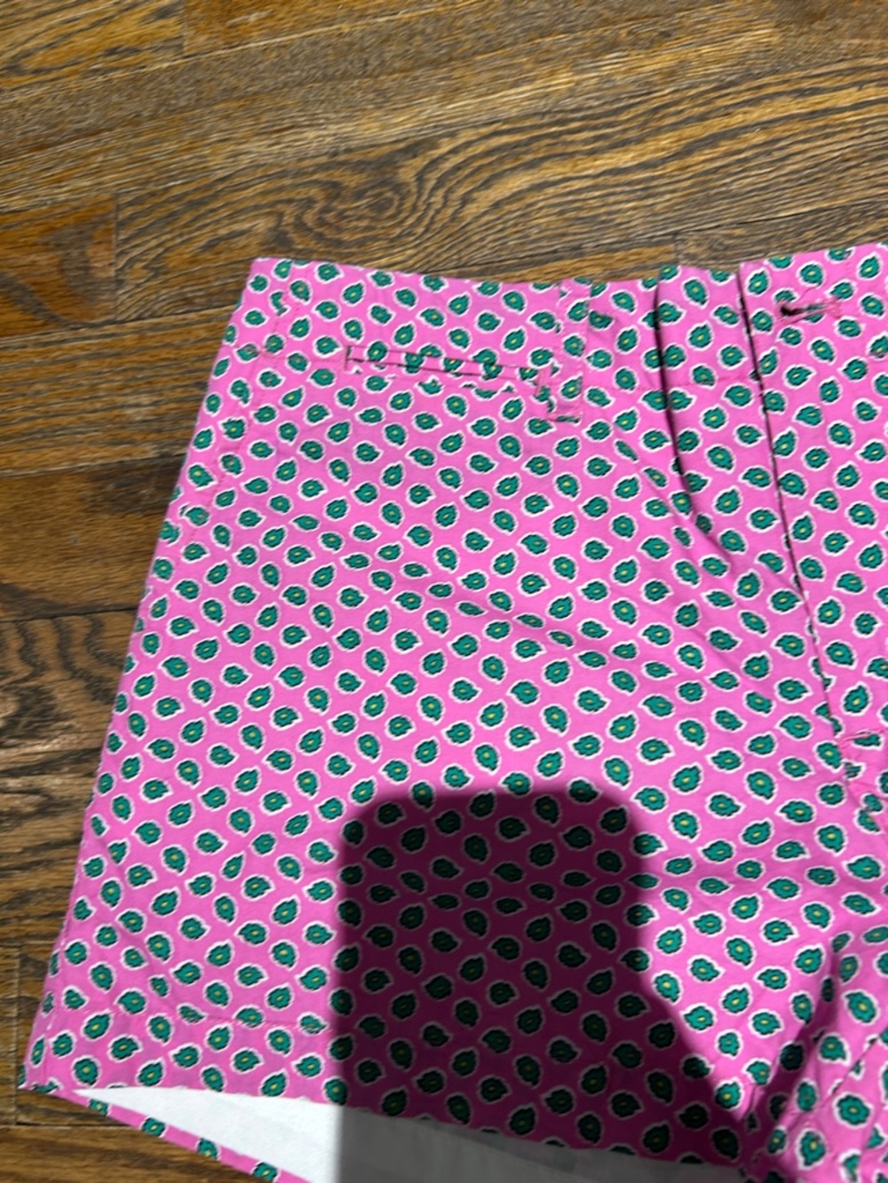 Ralph Lauren Pink Printed High-Waist Cotton Shorts - Picture 3 of 7